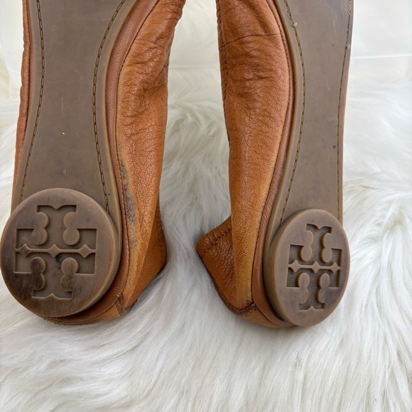 Tory Burch Tan Suede Flats with Elastic Topline - Picture 8 of 9
